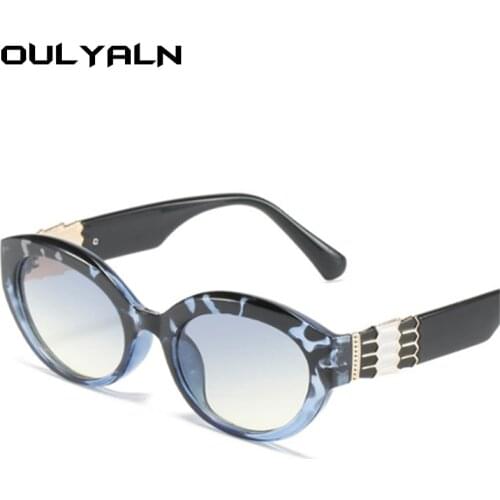 Oulylan 2021 Cat Eye Sunglasses Women Fashion Small Oval Sun Glasses Men Vintage Brand Designer Gradient Shades Eyewear UV400