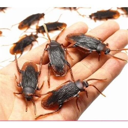 10pcs/lot Special Lifelike Model Simulation Fake Rubber Cock Cockroach Roach Bug Roaches Toy Prank Funny Trick Joke Toys