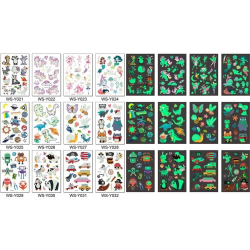 Tattoo Stickers Luminous Child Kid Temporary Tattoos Glow Paste for Children Body Art Mermaid Sticker