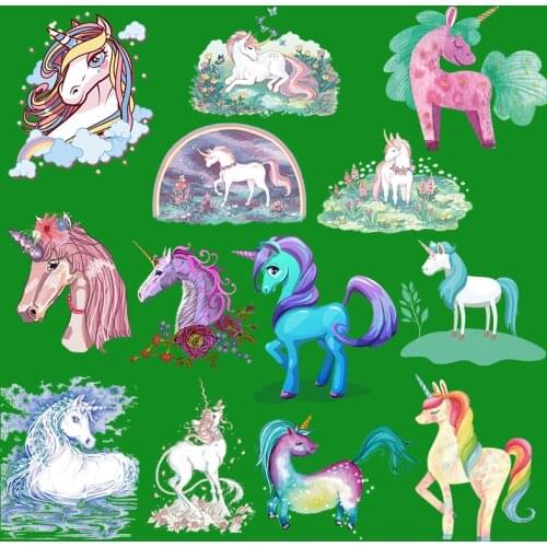 Cartoon Unicorn Patches Iron On Patches For Clothing Cartoon Patch Heat Transfer Patches Thermal Sticker Cute Iron On Transfer