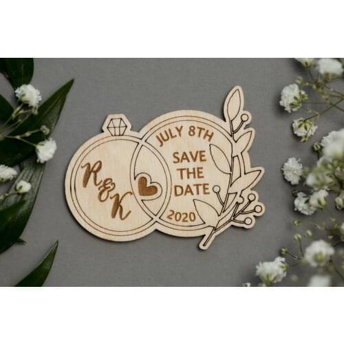 Unique Save The Date Magnet, Wedding Announcement, Cute Couple Save The Date, Wedding Rings Custom Save The Date Magnet,Persona