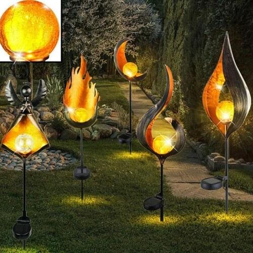 Waterproof Solar Light Flame Solar Led Light Outdoor Lawn Light Built-in Rechargeable Battery Perfect Solar Lamp for Garden/Yard