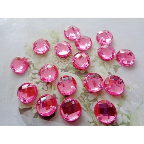 Zbroh 300pcs 10mm Round flatback Sew on rhinestones pink gem stones Acryl crystal strass diamond hand sewing beads