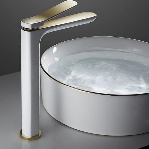 Bathroom gold lavatory waterfall Faucet hot and cold Crane Brass sink mixer Waterfall Sink Faucet Single Handle water faucet