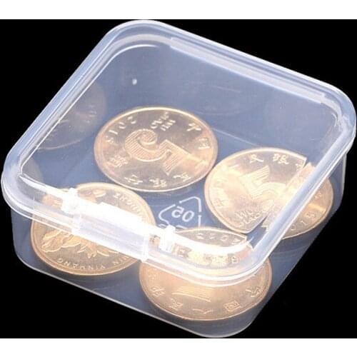 100pcs Small Boxes Square Transparent Plastic Jewelry Storage Case Finishing Container Packaging Storage Box for Earrings Rings