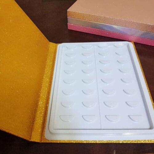 16 Pair Eyelash Storage Book Organizer Makeup Display Glitter Paper Sample Catalog Travel Compartment Gift Portable Packaging