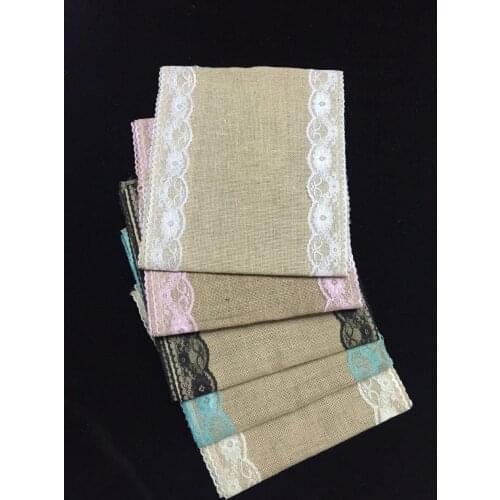 5 Colors 30*275cm Linen Yarn Lace Tablecloth Table Runner Chair Wedding Parties Decorative 5PCS/LOT