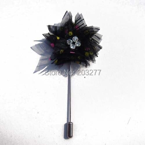 Free shipping!newest 24PCS/LOT yarn fabric flowers suit flower lapel pin for men Stick pins 8color for your choice