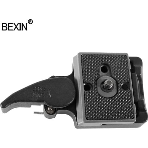Quick release clamp adapter for camera tripod BS88 HB88 stabilizer plate with Manfrotto 200PL-14 compatible plate camera clamp