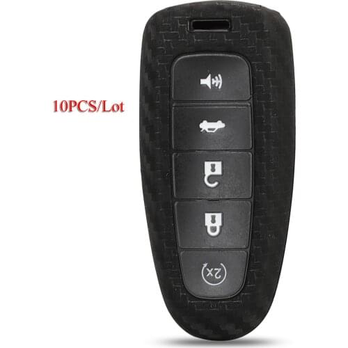 Kutery 10pcs/Lot Carbon Fiber Silica Car Key Cover Case For Ford Edge Escape Flex Explorer Taurus 5Buttons Remote Key Protector