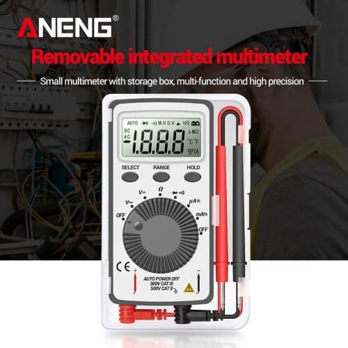 ANENG AN101 Mini digital multimeter multimetro tester DC/AC Voltage Current lcr meter pocket professional testers with Test Lead