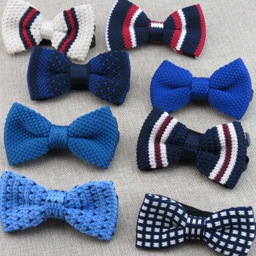 Kids Knitted Bow Tie Plaid Striped Butterfly Baby Bowtie Knit Children Ties For Party Shirt Dress Accessories gravata cravate