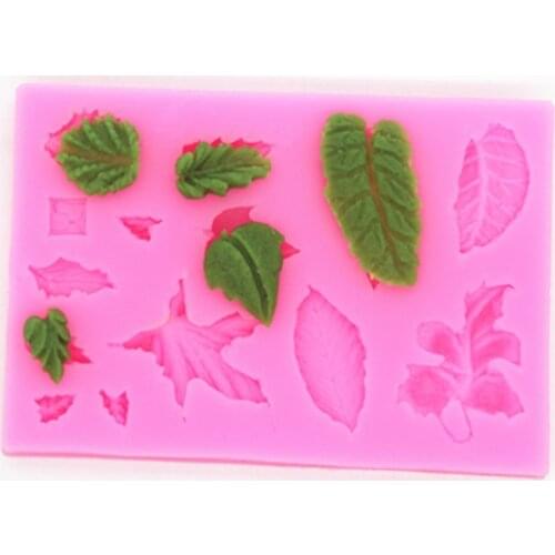 P311 double sugar silicone leaf collection decoration model simulation decorative accessories chocolate soft clay ceramic mold