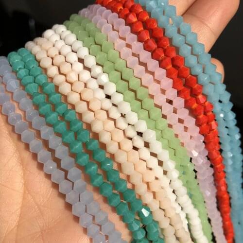 4mm Bicone Austria Crystal Beads Faceted Glass Beads Loose Spacer Beads For Jewelry Making DIY Bracelet
