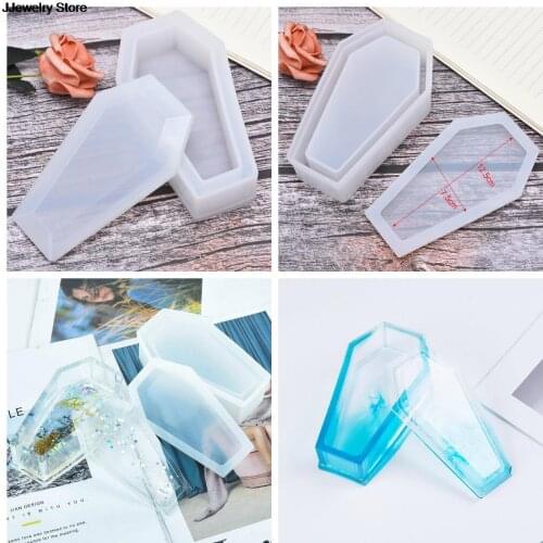 Coffin Trinket Box Silicone Mold Halloween Gothic Container Mold Kawaii Resin Art Supplies Silicone Mold for Resin Making