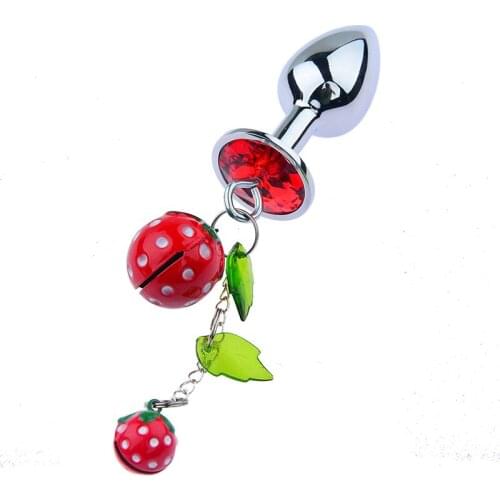 Metal Bell Anal Plug Anal Expansion Sex Toys Fun Flirting Training Round Strawberry Bell