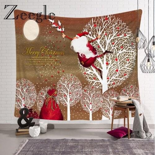 Zeegle Fashion Christmas Wall Hanging Carpet Travel Mattress Bedside Yoga Mat Hippie Tapestry Christmas Wall Polyester Tapestry