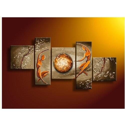 Lilystorehand-painted wall art Weak yellow pure flower dancer home decoration abstract Landscape oil painting on canvasno framed