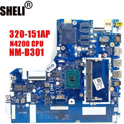 NM-B301 For Lenovo 320-15IAP notebook motherboard DG424 DG524 NM-B301 motherboard CPU N4200 DDR3 100% test work