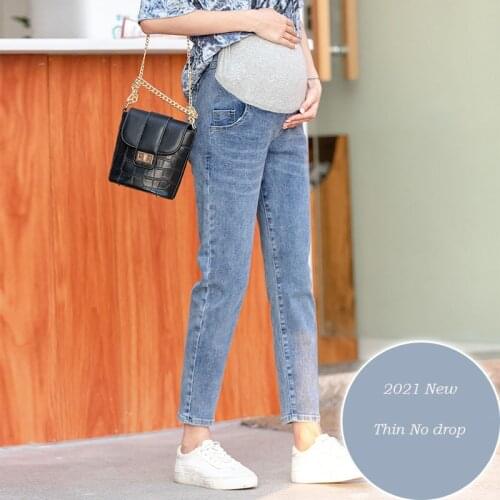 New Maternity Clothes Maternity Denim Belly Pants Loose Pregnancy Clothes U-Shaped Maternity Jeans Harlan Maternity Clothing