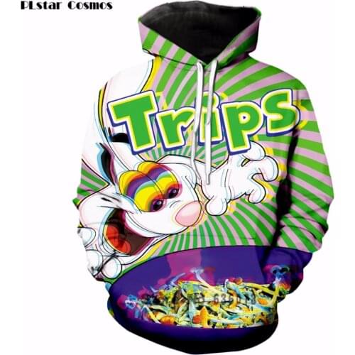 PLstar Cosmos 2019 Autumn New Fashion Womens/Mens hoodies trippy vibrant Trix Rabbit psychedelic 3d Print Hooded sweatshirt