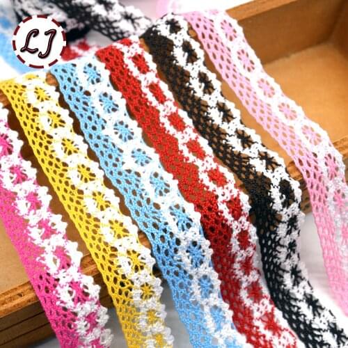 New arrived 5yd/lot high quality colrful lace fabric ribbon cotton lace trim sewing material for home garment accessories DIY