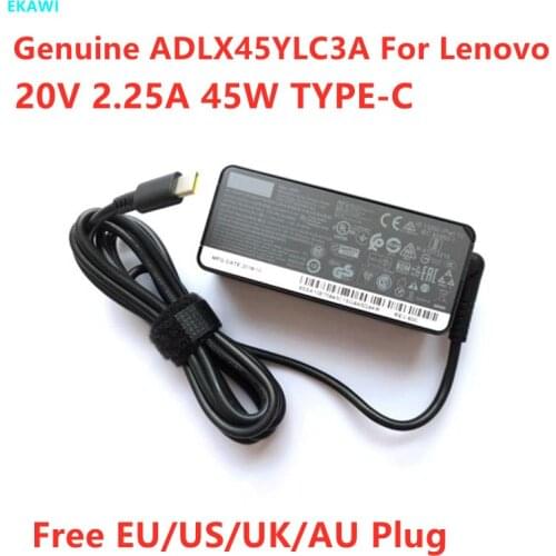Genuine ADLX45YLC3A 45W 20V 2.25A Type-C ADLX45YDC3A AC Adapter For Lenovo ThinkPad ADLX45YAC3A Notebook Power Supply Charger