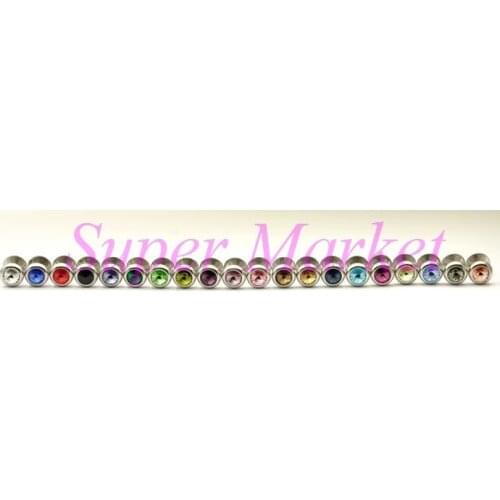 Popular Earring Stud Nail Satellite Stone 8mm 24 colors 16G ball Free Shipping Promotional Gift