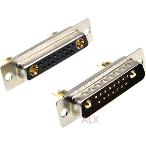 1PCS 17W2 30A Gold plated MALE FEMALE high current CONNECTOR D-SUB adapter solder type 15+2 plug jack high power 17 Position