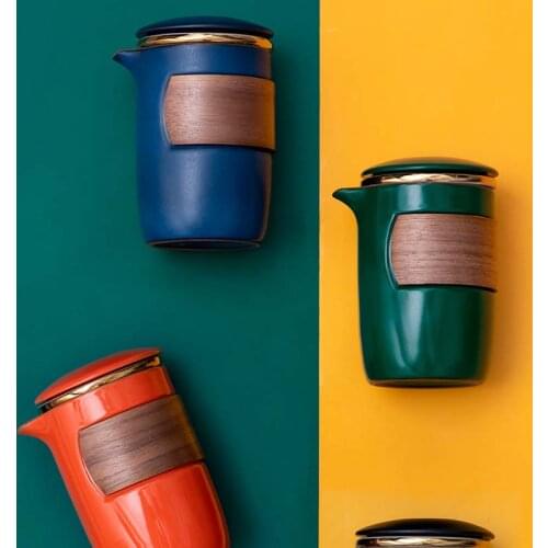 Travel tea set portable bag quick guest cup anti-scalding one pot three cups Kung fu tea set simple teapot