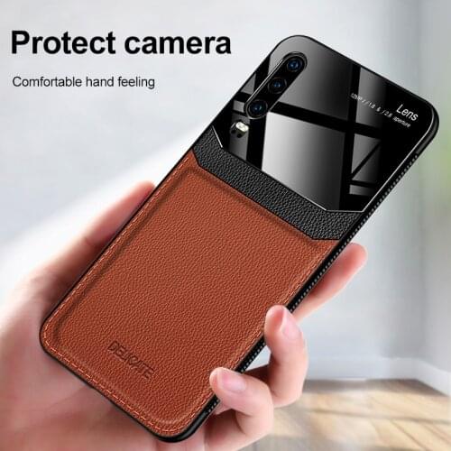 Luxury Shockproof soft bumper leather case For Huawei P20 Lite P20 Pro case For Huawei P30 Lite P30 Pro back cover case fundas