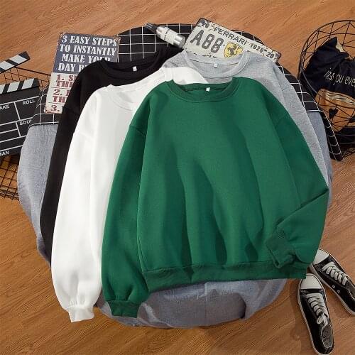 Basic Hoodies for Women Streetwear Female Spring Autumn Solid Colour Hoodie Casual Crewneck Sweatshirt Hip Hop Tops Moletom