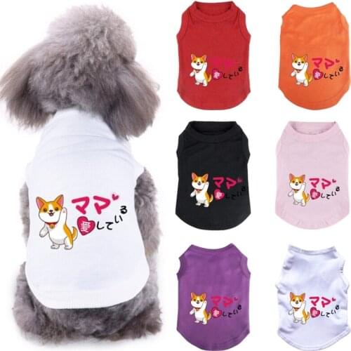 100% Cotton Summer Thin Pet Clothes Dog Vest Dog T-shirt Dog Shirt Teddy Corgi Chihuahua French Bulldog Small Dog Clothes