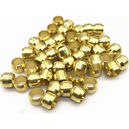 10PCS 3mm 4mm 6mm 8mm 10mm Brass Double Taper Ferrule Compression Sleeve Seal Ring Fit Tube Pipe Fitting For Lubrication System