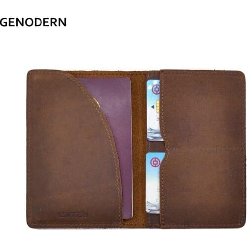 Vintage Crazy Horse Leather Passport Holders Genuine Leather Passport Covers Holder Travel Document Cover Brown Passport Holders