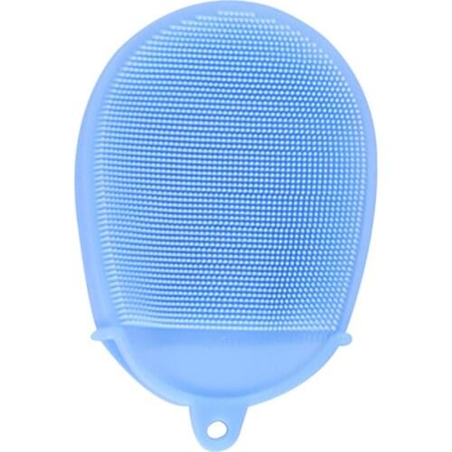 High Quality 1PC Soft Baby Bath Scrubber Face Body Cleansing Brush Pad Infant Shower Silicone Massge Scrubber