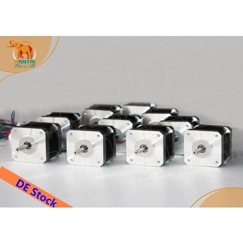 EU Free From Germany! Wantmotor 10PCS Nema17 Stepper Motor 42BYGHW208 2600g-cm 34mm 0.4A 4-Lead CE ROHS ISO 3D Printer
