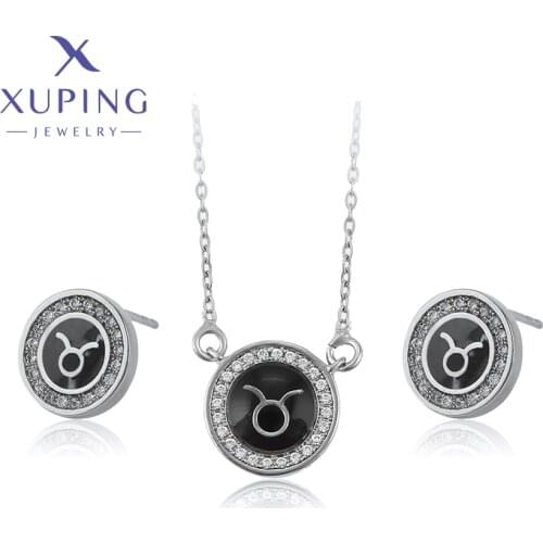 Xuping Jewelry Newest Fashionable Special Design Earrings Necklace Girl Women Party Gift Set