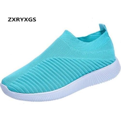 2020 New Light Breathable Flying Stretch Fabric Women Shoes Casual Shoes Flat Large Size Comfort Women Sneakers Shoes 8 Colors