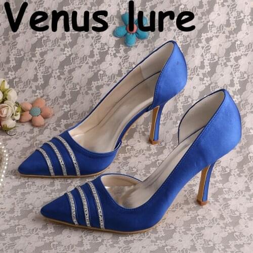 22 Colors Pointed Toe Royal Blue Shoes for Women High Heeled Party Pumps
