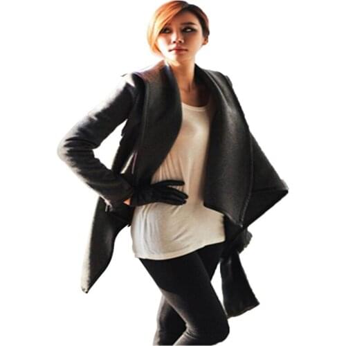 Womens Winter Woolen Overcoat Fashion Trench Woolen Coat