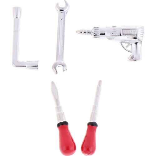 1Set New 1/12 Scale Dollhouse Miniature Furniture Alloy Repair Tool Model Pretend Play Classic Toys for Kids Children