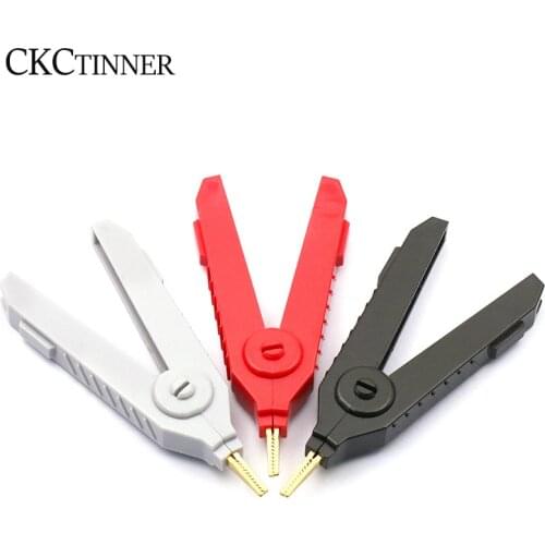 1Pcs 90mm 20A Kelvin Crocodile Clamps Gold Plated Copper Alligator Clips Gray Black Red