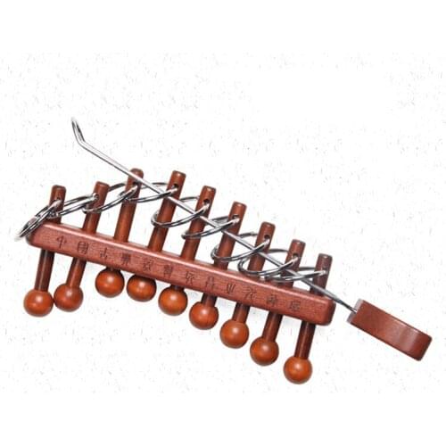 Serial Learning Educational Toys Metal Developmental Baby Kids Training Toy Nine Interlocking Link Chinese Puzzle