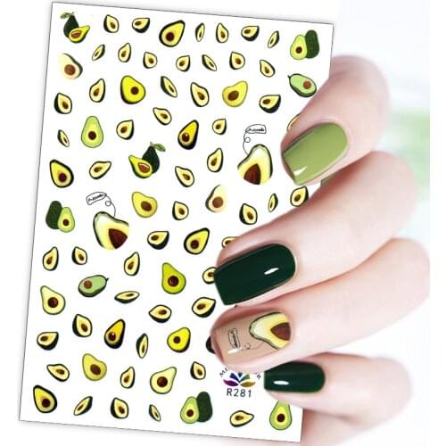 1PC Cartoon Fruit Design Stickers for Nails Cherry Strawberry Manicure Nail art Decoration Nail Stickers