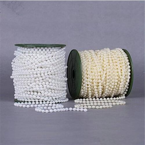 10m of 4mm Bead Pearl String Ivory and white for Craft , Wedding Decoration AA7956