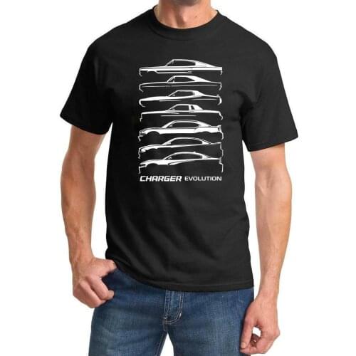 1966-2018 Dodg Charger Evolution Outline Design T shirt NEW FREE SHIPPING
