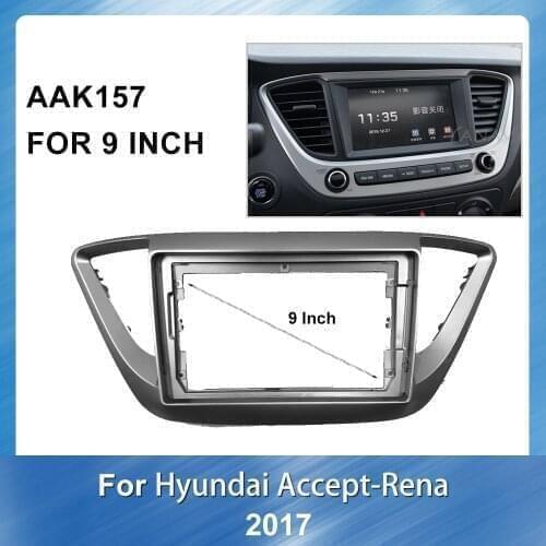 2 din Car Audio Panel Adaptor Refitting Kit frame For HYUNDAI SOLARIS ACCENT VERNA 2017 Car dvd Radio GPS Navigation Dash Panel