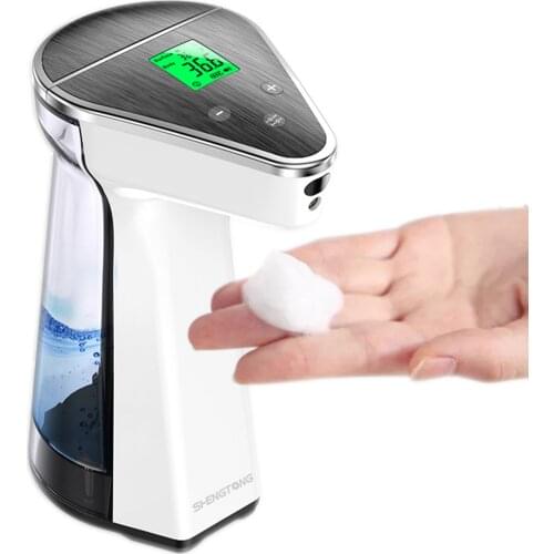 450ml Touchless Automatic Soap Dispenser Soap Dispenser Thermometer Spray Type Measurement Disinfection Integrated Thermometer