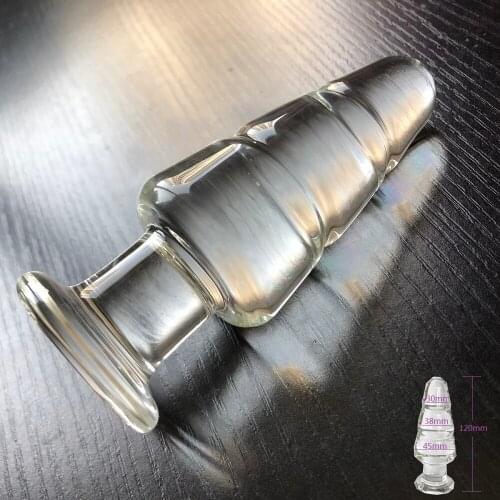 S/M/L transparent glass anal plug dildo anus dilator expander butt plugs large big buttplug ass sex toys for woman anal toys